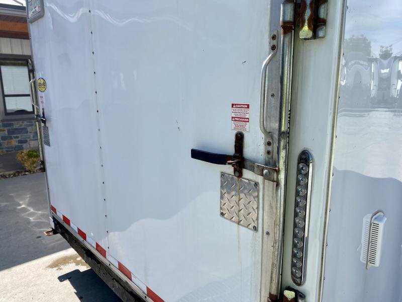 USED 2020 Bravo Trailers 8.5x16 Enclosed Car Hauler 9990 GVW RAMP DOOR 66 INTERIOR WHITE SIDE DOOR ADJUSTABLE COUPLER TRIPLE TUBE TONGUE REAR STAB JACKS 2gjeUa15ah 3